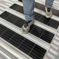 Système de tuiles solaires bifaciales PERC HJT 16W 18W avec une efficacité de 24% Modules photovoltaïques transparents Garantie de 5 ans