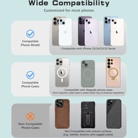 Support de téléphone magnétique en silicone flexible avec logo personnalisé, anneau de maintien, compatible avec les supports de bureau, sangle de fixation portable pour 16 Pro et iPad