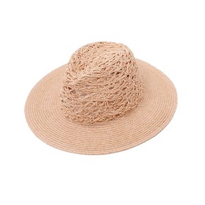 <span class=keywords><strong>Sombrero</strong></span> de Sol de Rafia Calado Estilo Vintage Francés para Mujer, Ala Ancha, Tejido, Estilo Panamá, para Verano y Vacaciones en la Playa - Product Image 5