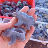 Vente en gros d'ornements et sculptures d'animaux en agate druzy de cristal naturel de haute qualité, artisanat de géodes pour la décoration intérieure de collection