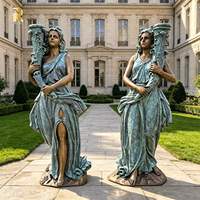 Sculpture de femme en bronze grandeur nature RELONG, statue féminine de style européen antique, personnalisée pour jardin de villa extérieur