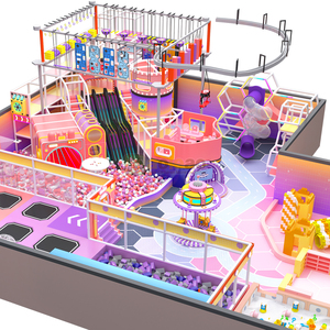 Parque Infantil Interior y Circuito <span class=keywords><strong>de</strong></span> Obstáculos Elevado con Pista <span class=keywords><strong>de</strong></span> Deslizamiento Aéreo, Apto para Todas las Edades - Product Image 2