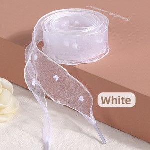 Hersteller Großhandel Freizeit schuhe Leinwand Schnürsenkel 2,5 cm Velvet Dot Chiffon Flat Organza Ins für Schnürsenkel - Product Image 6