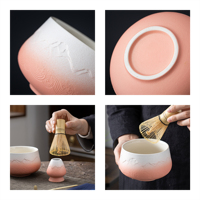 Ensemble de fouets à matcha japonais personnalisés ODM/OEM 7 pièces avec bol en porcelaine, écologique, durable, boîte de couleur personnalisable