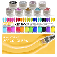 Gel à ongles YezeColour en pot, marque privée OEM ODM, 300 nuances riches, commande en gros pour les distributeurs de produits pour ongles