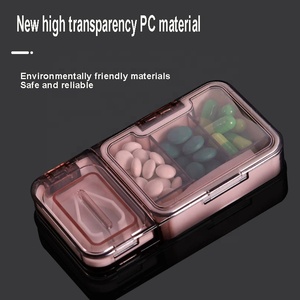 Wholesale Custom Logo Three-in-One Multifunctional Pill Cutter Box New Style Portable Transparent Elderly <b>Storage</b> Cases Colorful - Product Image 4