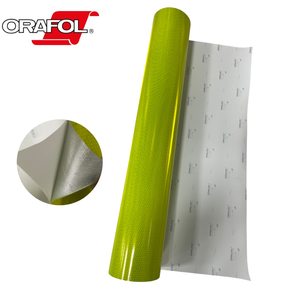 Film de marquage de sécurité fluorescent jaune vert ORAFOL VC412, rouleau réfléchissant extérieur haute visibilité, étiquettes découpées sur mesure - Product Image 1