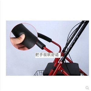 Senior Shopping <b>Cart</b> Four Wheel <b>Foldable</b> Mobility Aid With Brake Adjustment For Elderly Grocery Use - Product Image 2