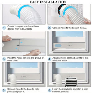 Kit de ventilation de fenêtre universel réglable YOD HVAC Contractor 4-6 pouces, plaques d'étanchéité en plastique pour fenêtres coulissantes, coupleur industriel - Product Image 2