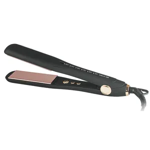 Custom Rubber Oil Coating Titanium Flat Iron Fast Heating 1.5 Inch Plates Hair Straightener With Dual Voltage LCD Display