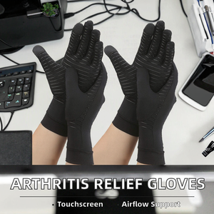 Vilico Polyester Compression <b>Gloves</b> for Arthritis <b>Carpal</b> <b>Tunnel</b> Pain Relief Touchscreen Compatible Full Finger Breathable - Product Image 2