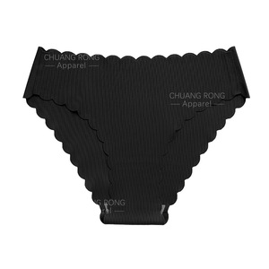 Sous-vêtements sans couture à bords ondulés, fins, respirants, sportifs, non-hanches, une pièce, taille moyenne, bikini pour femmes de grande taille - Product Image 6