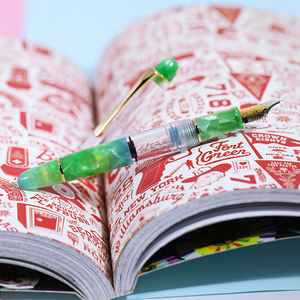 Lingmo ลูกสูบดีไซน์ใหม่,น้ำพุปากกาหมึกแบบกดลูกสูบอะคริลิค OEM ปรับแต่งโลโก้ได้ - Product Image 6