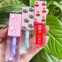 Vente en gros Marque privée Huile pour les lèvres hydratante dodue Vegan Fruit Shimmer Liquid Clear Lip Gloss Glitter Lipgloss Makeup