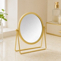 Miroir de maquillage rotatif double face de style européen en métal pour table de toilette de chambre à coucher