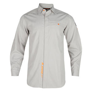 Chemise de travail ignifuge Tangguo, gris foncé kaki, nylon et coton, coutures soudées, vêtements de sécurité pour la construction, le pétrole et l'énergie - Product Image 3