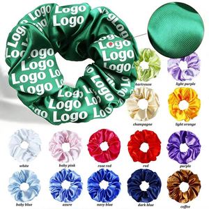 Anneaux à cheveux en satin personnalisés, anneaux à boucler personnalisés, motif logo personnalisé, anneaux à boucler, scrunchies XL - Product Image 1