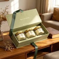 Boîte cadeau personnalisée pour bougie d'aromathérapie, style livre rigide, fermeture magnétique, emballage en papier pour cadeau de mariage