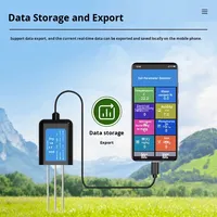 Soil Tester PH Nitrogen Phosphorus Potassium Moisture Temperature Humidity EC Agriculture USB Handheld Nutrient Acidity Sensor