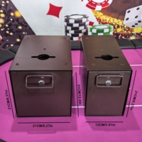 Boîte à jetons de poker professionnelle en acier, petite, avec serrure à clé, à fixer sous la table, brun mat, pour le stockage sécurisé de billets et d'argent de casino