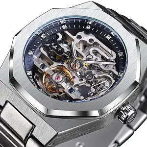 Montres Forsining GMT1211 pour hommes, montre-bracelet de marque haut de gamme, étanche, design tendance, lumineuse, Relojes Hombre Iced Out Tourbillon - Product Image 1