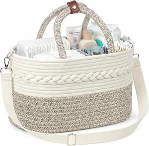 Organizador de Pañales para Bebé, Cesta de <span class=keywords><strong>Regalo</strong></span> para Bebé, Cesta de Algodón con Correas para el Hombro para Recién Nacidos - Product Image 1