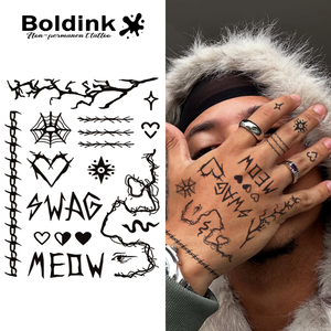 <span class=keywords><strong>Tatouage</strong></span> au stylo Jagua Boldink personnalisé, réaliste, motif Swag Meow, pour le corps, imperméable, longue durée (2 semaines), encre à base de jus - Product Image 1
