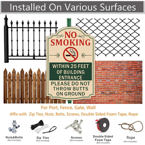 Interdiction <span class=keywords><strong>de</strong></span> fumer, panneau d'entrée du bâtiment <span class=keywords><strong>de</strong></span> 25 pieds - Aluminium, imperméable, antirouille, panneau au sol sans mégots <span class=keywords><strong>de</strong></span> cigarette pour les entreprises, les bureaux - Product Image 3