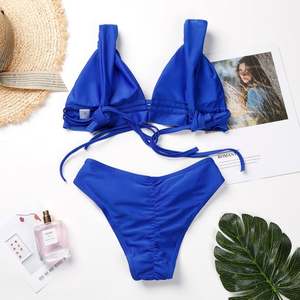 ชุดบิกินี่เซ็กซี่แบบ OEM/ODM ไซส์พลัสสำหรับผู้หญิง ชุดวันพีซ วีสตริง ไมโครบรา ไร้สายหลัง ผ้าพิมพ์ลายเงา ชุดว่ายน้ำแห้งเร็ว รับสั่งทำ - Product Image 4