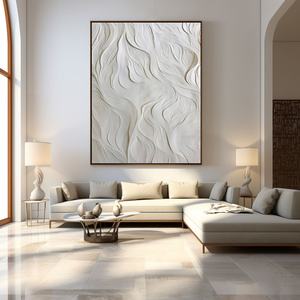 Peinture à l'huile minimaliste faite à la main encadrée, art mural pour la décoration intérieure rétro-moderne - Product Image 5