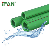 IFAN Matériaux de plomberie en plastique lisse haut de gamme Polypropylène 20-160MM Alimentation en eau Tuyaux PPR de grand calibre