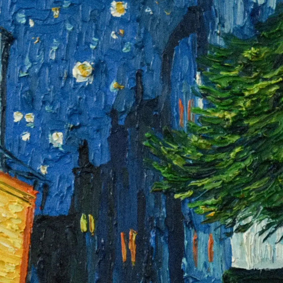 Handmade Famous Canvas Art Cafe Terrace Van Gogh Reproductions Oil Painting