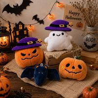 Porte-clés fantôme citrouille en peluche d'Halloween, mignon, doux, jouet décoratif pour sac