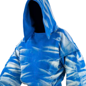 Sweat-shirt à capuche tie-dye surdimensionné pour homme, manches régulières, style décontracté, bleu, OEM, sweat-shirt tie-dye personnalisé avec logo - Product Image 1