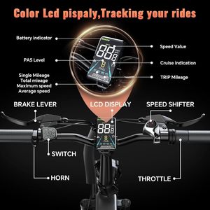Bicicleta Eléctrica Plegable Sasikeibike de 20 Pulgadas con Neumáticos Gruesos 4.0, Batería de Litio de 52V, 7 Velocidades, Cuadro de Aleación de Aluminio para Adultos - Product Image 6