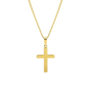 Inspire takı 18k altın çapraz kolye kolye takı Mens kolye haç ile küba zincir kolye toptan özel - Product Image 1