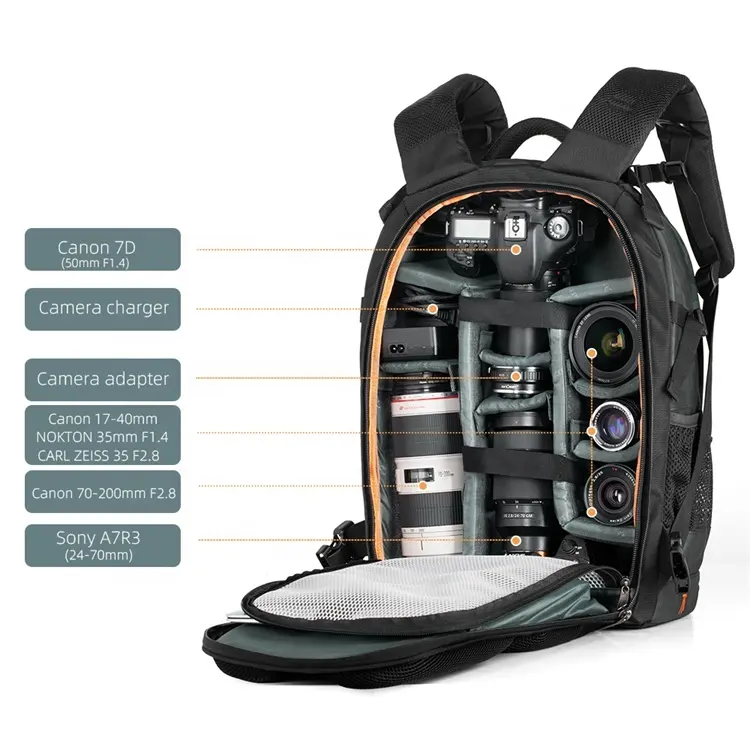 K & F Concept 내셔널 지오그래픽 배낭 카메라 가방 사진 큰 카메라 가방 여행