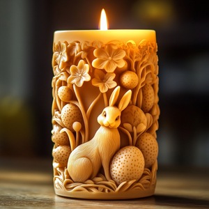 Customizable Easter Bunny <b>Candle</b> <b>Mold</b> For DIY <b>Candles</b> And Plaster Ornaments With Egg Design - Product Image 4