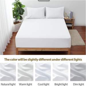 Kral boyutu çarşaf beyaz % 100% mısır pamuk 600 iplik sayısı 16 "derin cep Premium pamuk döşek kapak - Product Image 3