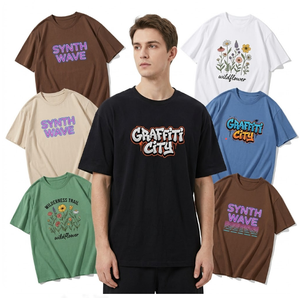 Camisetas Premium de Verano Unisex de Algodón Puro de Talla Única con Estampados Urbanos Surtidos, Liquidación de Lote, Paquete a Granel, China - Product Image 1
