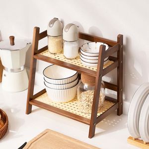 Double-tier Standing Type Non-folding Multifunctional Simple Stocked Modern Sustainable Durable Storage <b>Rack</b> Kitchen Storage - Product Image 2