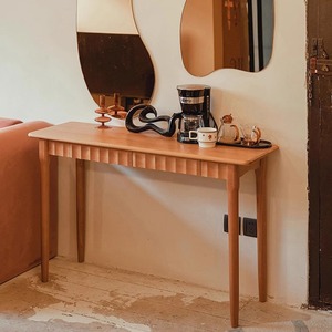 Nordic Cherry Wood <b>Desk</b> Solid Wood Long Narrow <b>Table</b> Modern Minimalist Style With Drawers Study <b>Console</b> <b>Table</b> - Product Image 2