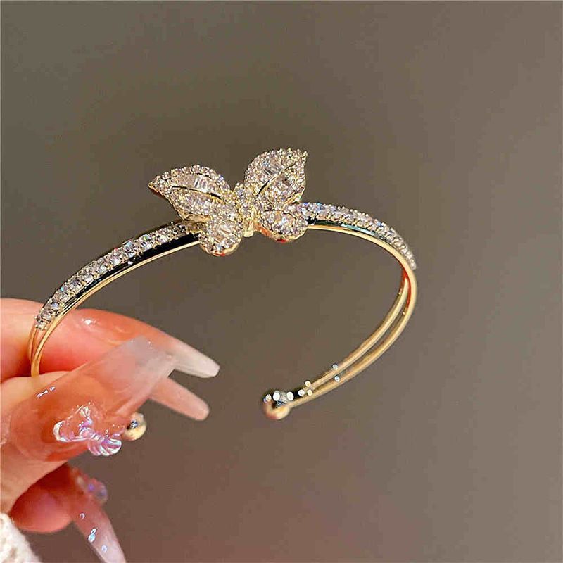 17 bracelet-gold-butterfly-real gold plating