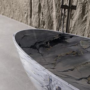 신제품 인조 대리석 욕실 욕조 이동식 월풀 마사지 모던 디자인 일본식 반신욕 욕조 - Product Image 3