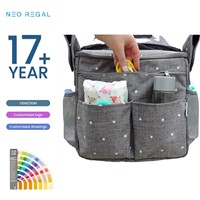 Sac à bandoulière rétro multifonctionnel pour poussette, sac de maman avec fermeture éclair, sac de rangement suspendu fonctionnel pour l'extérieur, vente en gros