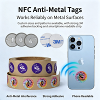 Étiquette NFC 213 anti-métal pour téléphone et équipement, pour contrôle d'accès aux appareils métalliques et applications sans contact sur smartphone