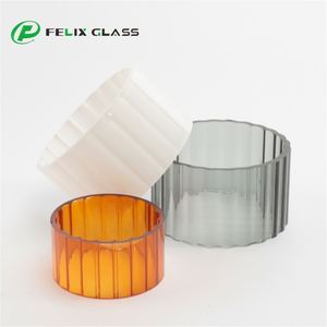 OEM Glass Manufacturer's Industrial Handmade 3.3 Colors Ribbed Tube High Borosilicate Frosted Painted Eco-Friendly Indoor <b>Light</b> - Product Image 3