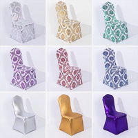 Housses de chaises de mariage or et argent Spandex Stretch Slipcover pour Restaurant Banquet Hotel Dining Party Housse de chaise universelle