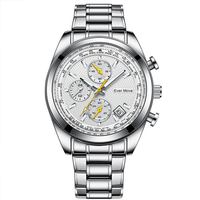 Montre à quartz multifonction pour homme de luxe, vente chaude, bracelet en acier inoxydable, sport, caractéristiques liées aux affaires, mode décontractée, cristal