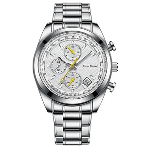 hot sale Luxury Men's Mul-tifunction Quartz Watch Men's fashion casual watch stainless steel band
